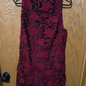Guess Red Floral Lace Romper size 10
